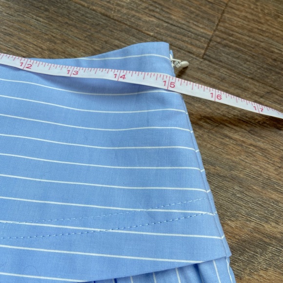Madewell Cotton Pinstripe Skirt Light Blue 8 - Picture 5 of 9
